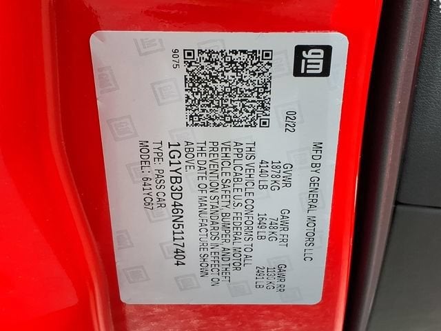 2022 Chevrolet Corvette Stingray 2LT