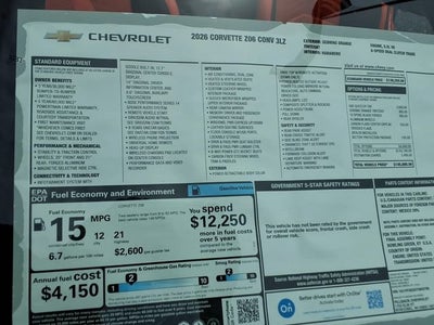 2026 Chevrolet Corvette Z06 3LZ